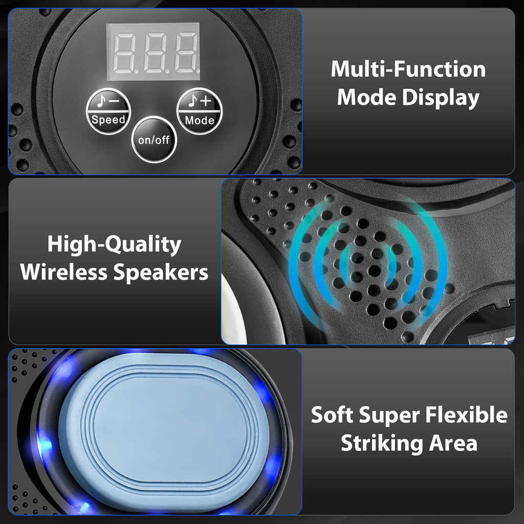 OurStarry Smart Music Boxing Machine for Adults and Kids, Training Machine with LED Electronic Wall Mounted, Home Indoor Workout Equipment with Premium Boxing Gloves (Black 11)